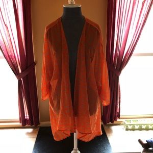 Lularoe Lindsay in Orange Sheer Material